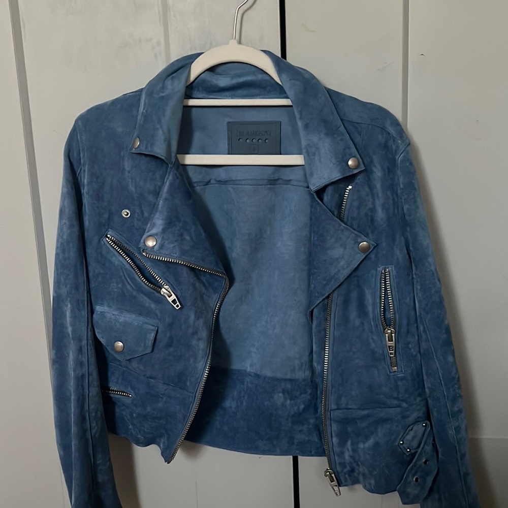 Blank NYC blue suede jacket